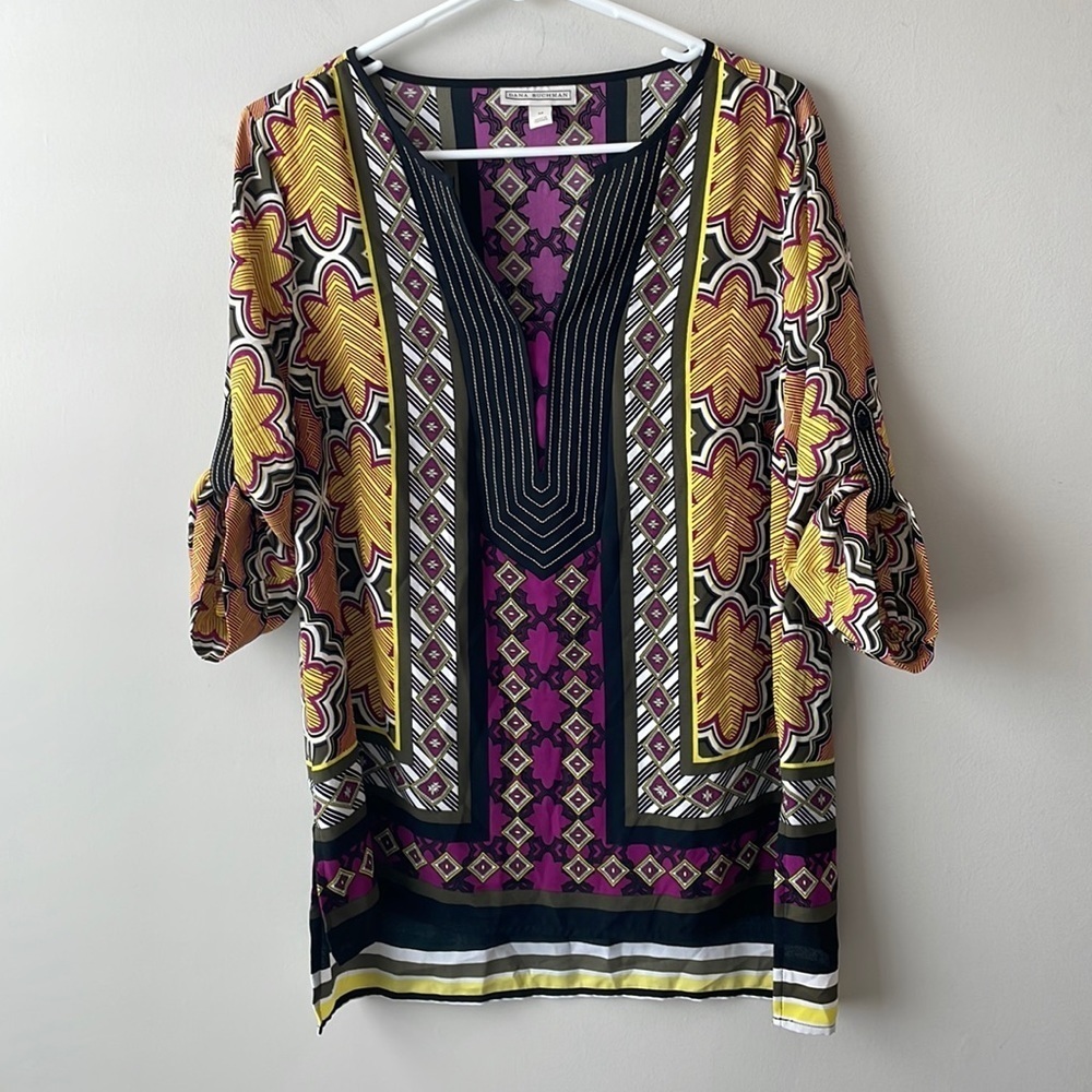 Dana Buchman batik tunic women size medium